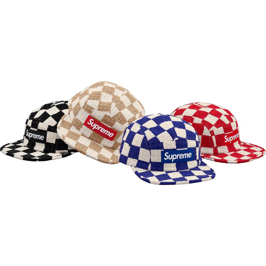 Supreme Checkerboard Bouclé Camp Cap released during spring summer 19 season