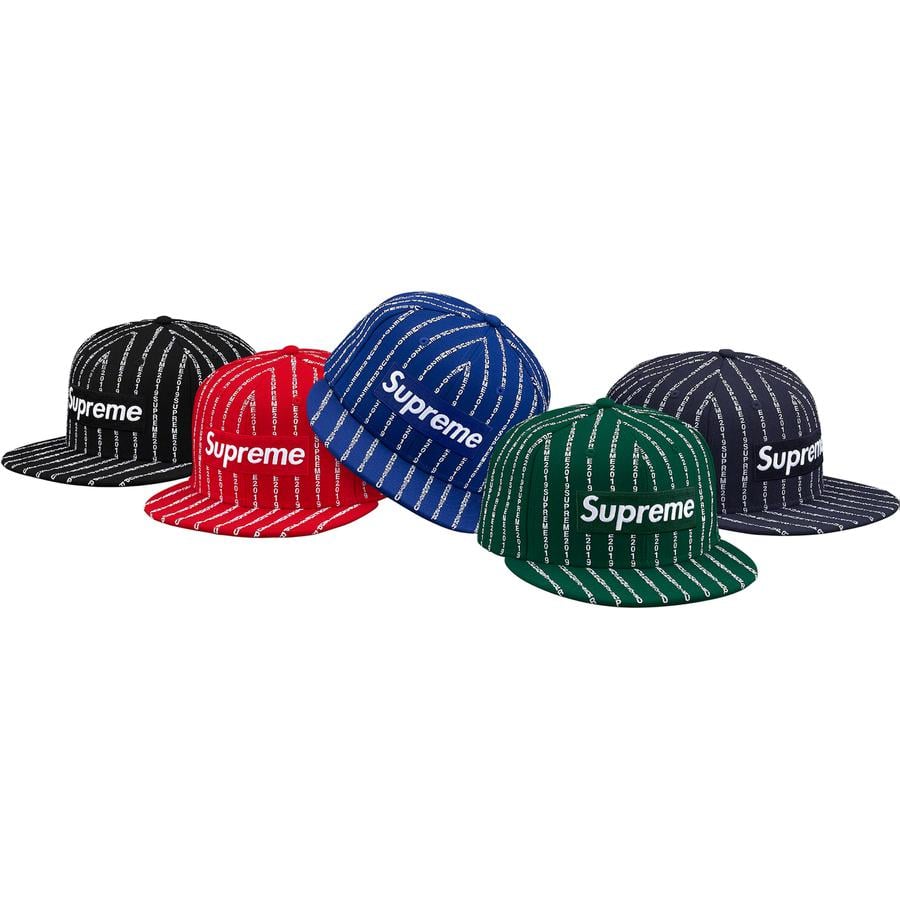 Supreme Text Stripe New Era releasing on Week 0 for spring summer 2019