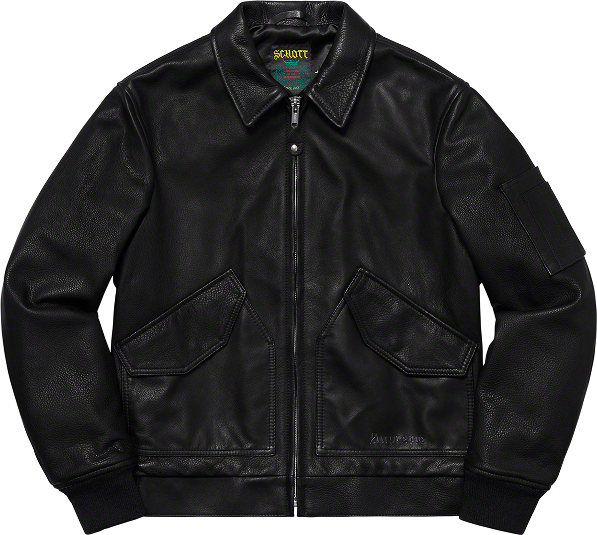 supreme schott leather tanker jacket