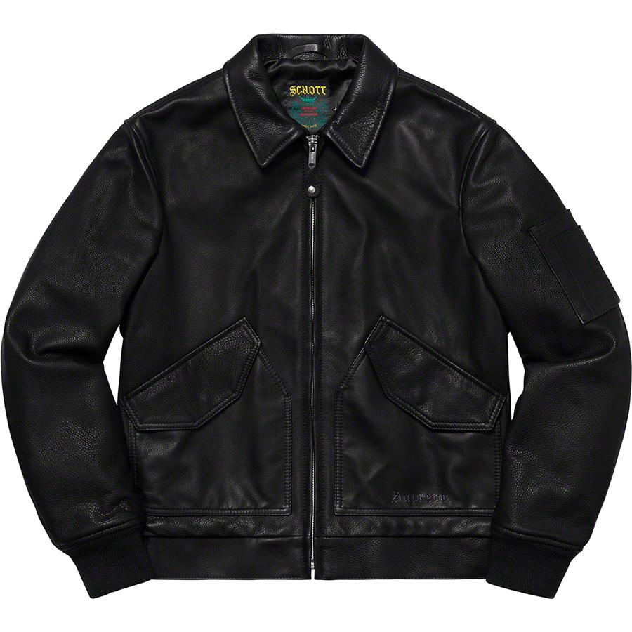 Details on Supreme Schott Leather Tanker Jacket from spring summer
                                            2019 (Price is $698)