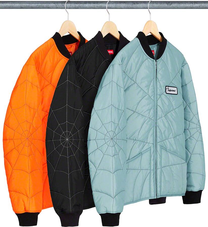 spider web quilted work jacket