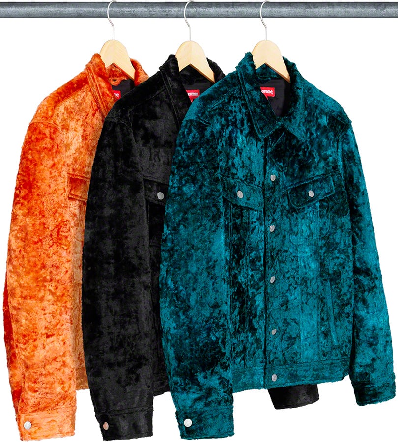 fuzzy pile trucker jacket