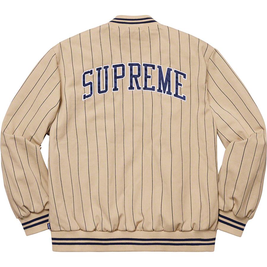 Details on Pinstripe Varsity Jacket  from spring summer 2019 (Price is $188)