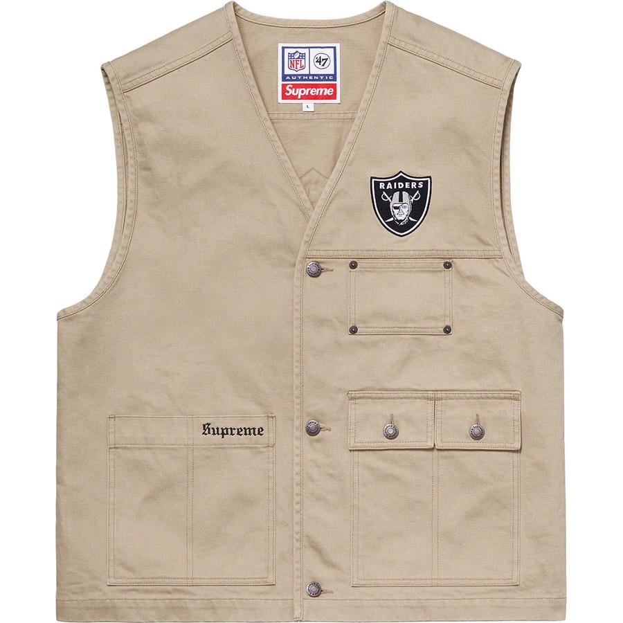 Details on Supreme NFL Raiders '47 Denim Vest  from spring summer
                                                    2019 (Price is $158)