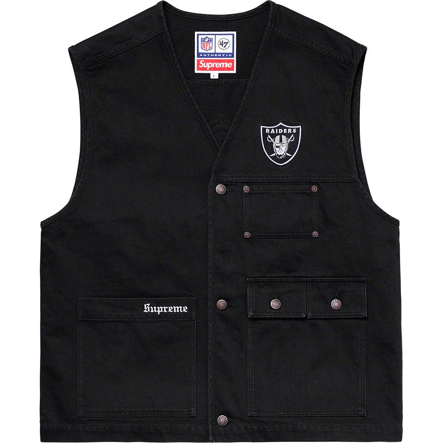 Details on Supreme NFL Raiders '47 Denim Vest  from spring summer
                                                    2019 (Price is $158)