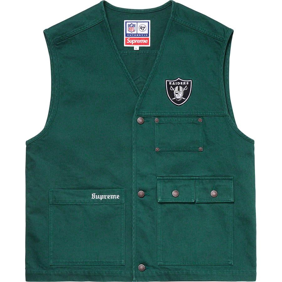 Details on Supreme NFL Raiders '47 Denim Vest  from spring summer
                                                    2019 (Price is $158)