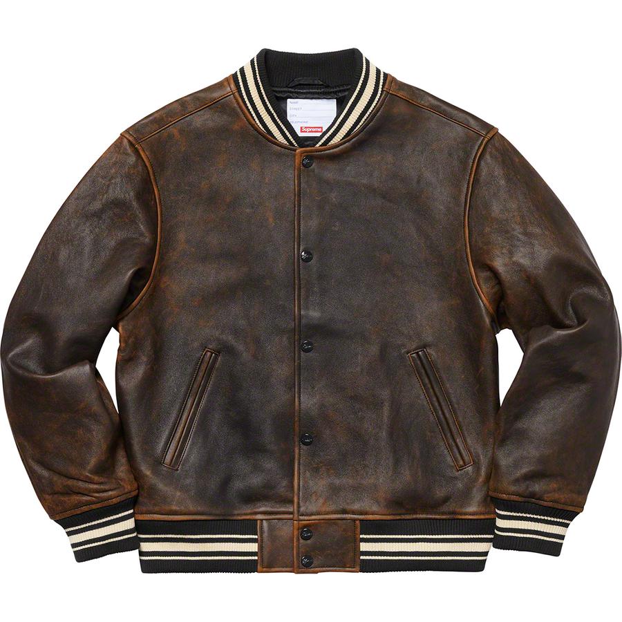 Supreme Leather Varsity Jacket (SS19) - $698