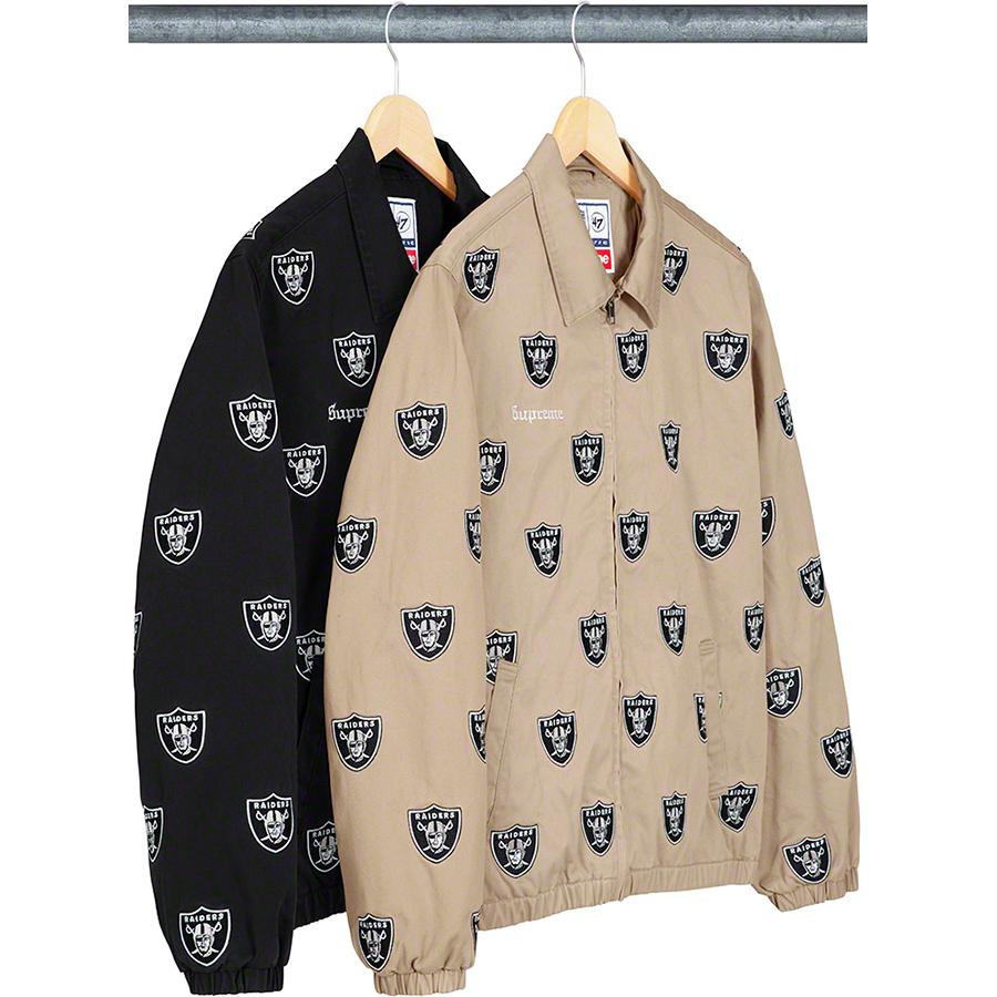 Supreme Supreme NFL Raiders '47 Embroidered Harrington Jacket releasing on Week 8 for spring summer 19