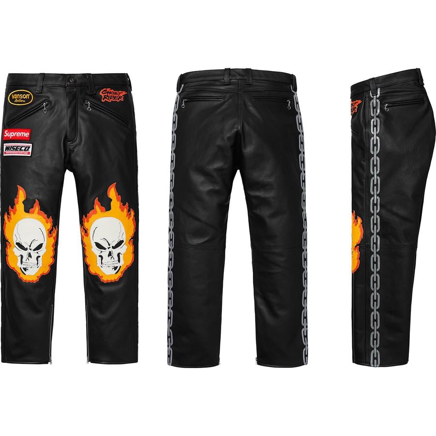 Details on Supreme Vanson Leathers Ghost Rider© Pant  from spring summer
                                                    2019 (Price is $1098)