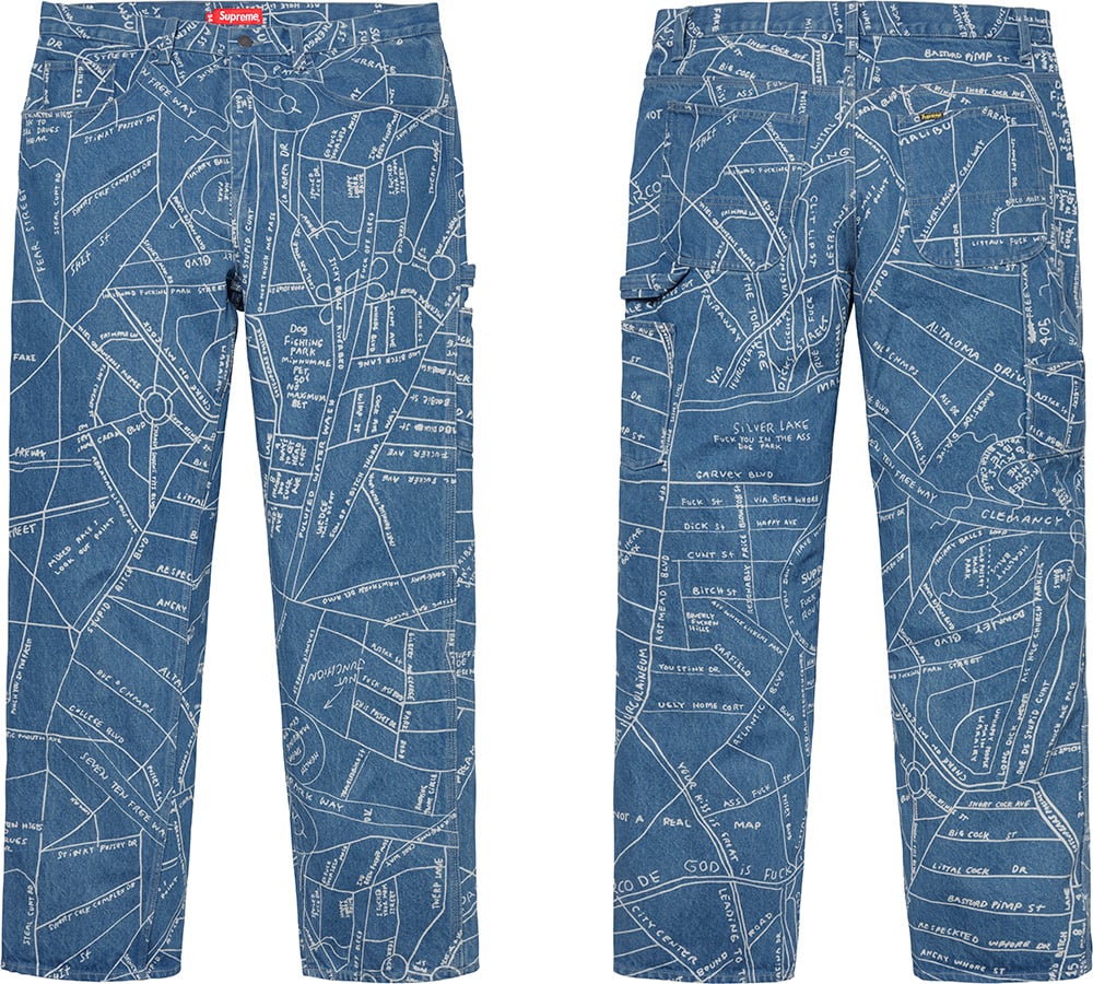 Gonz Map Denim Painter Pant - spring summer 2019 - Supreme