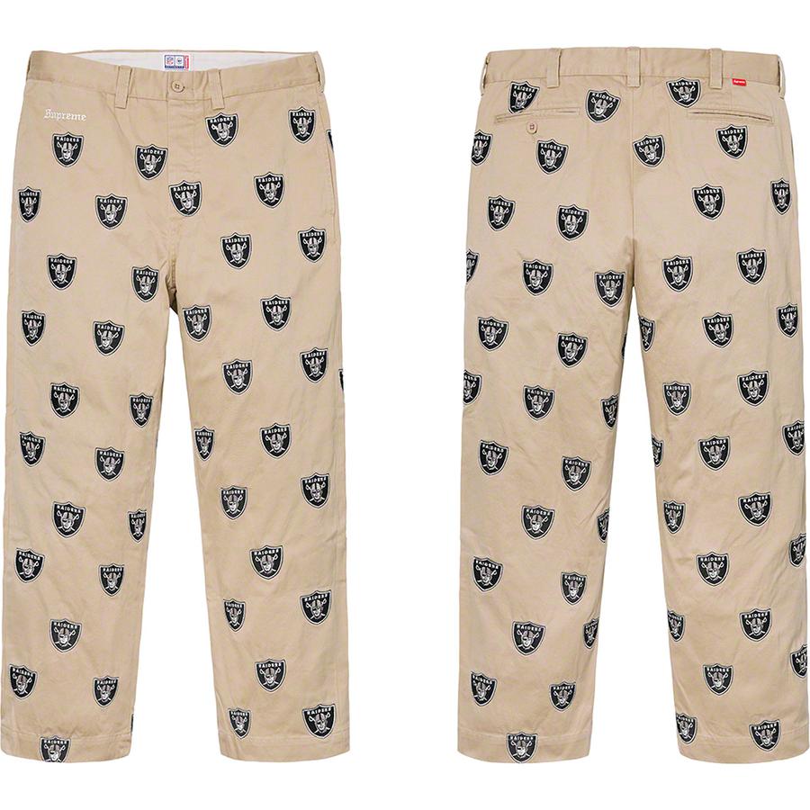 Details on Supreme NFL Raiders '47 Embroidered Chino Pant  from spring summer
                                                    2019 (Price is $248)