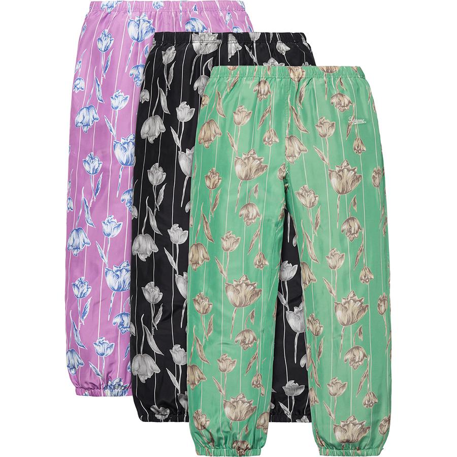 Details on Floral Silk Track Pant from spring summer 2019 (Price is $158)