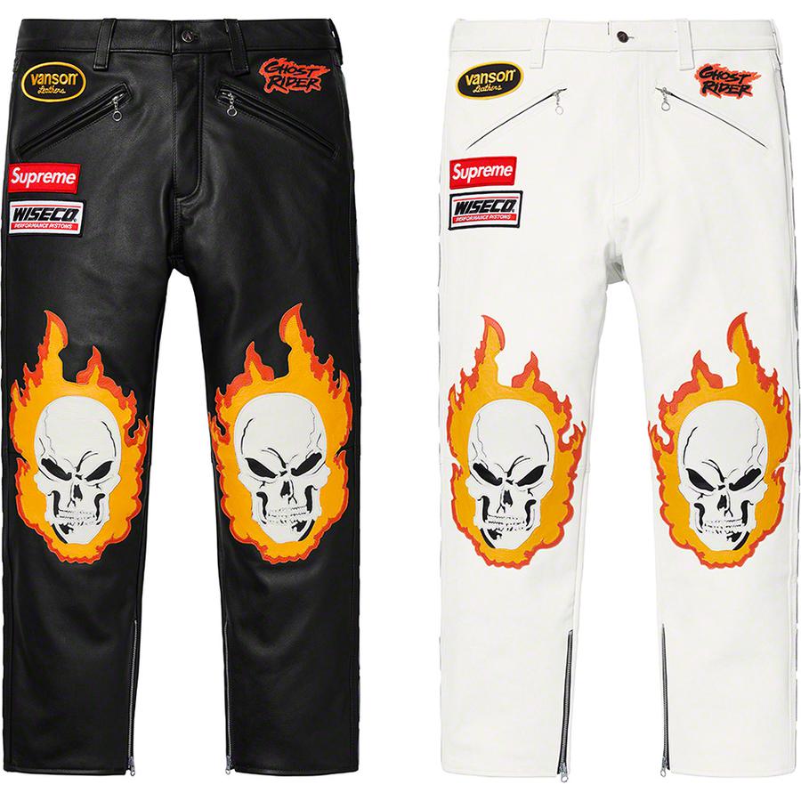 Details on Supreme Vanson Leathers Ghost Rider© Pant from spring summer
                                            2019 (Price is $1098)