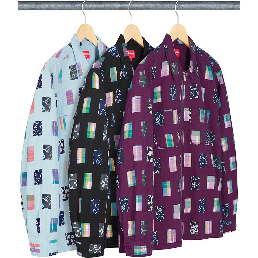 Supreme Patchwork Zip Up Shirt released during spring summer 19 season