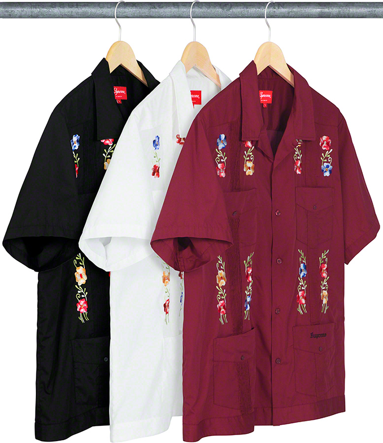 supreme flowers guayabera s/s shirt