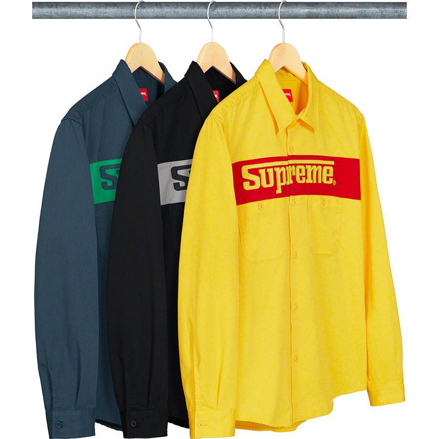 Supreme Racing Logo Work Shirt released during spring summer 19 season
