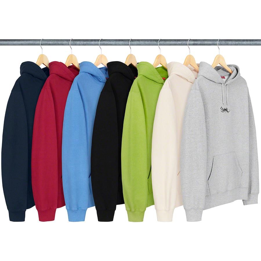 Supreme Tag Logo Hooded Sweatshirt released during spring summer 19 season