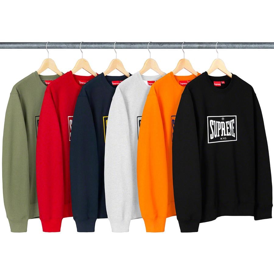 Supreme Warm Up Crewneck released during spring summer 19 season