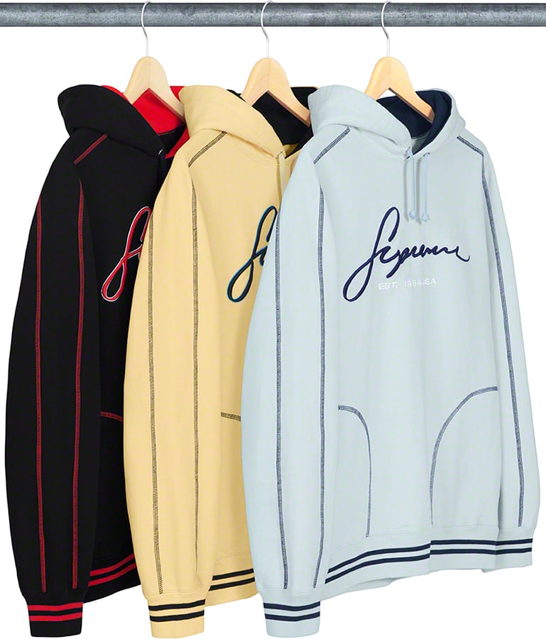 Contrast Embroidered Hooded Sweatshirt - Supreme Community