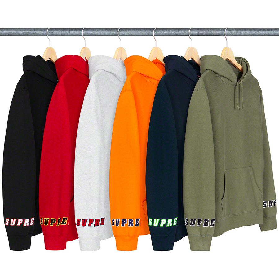 Supreme Wrist Logo Hooded Sweatshirt released during spring summer 19 season