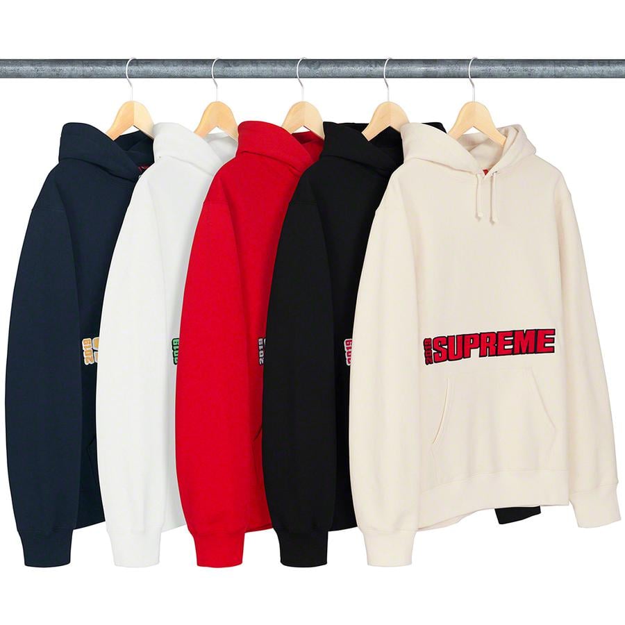 Details on Blockbuster Hooded Sweatshirt from spring summer 2019 (Price is $158)