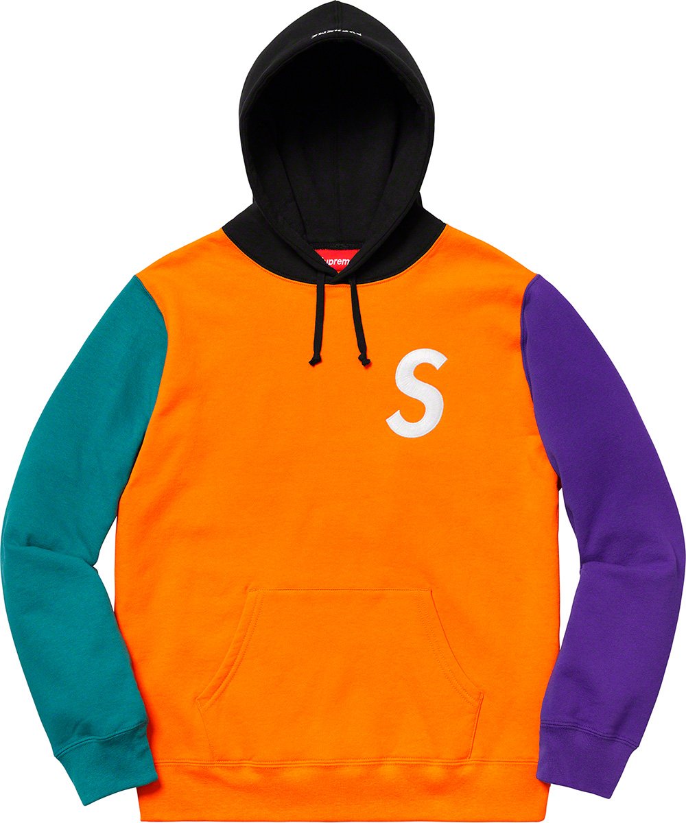 supreme s logo colorblocked hooded,ozcelikorme.com