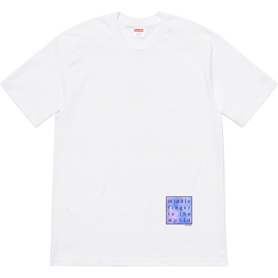 Supreme Middle Finger To The World Tee released during spring summer 19 season