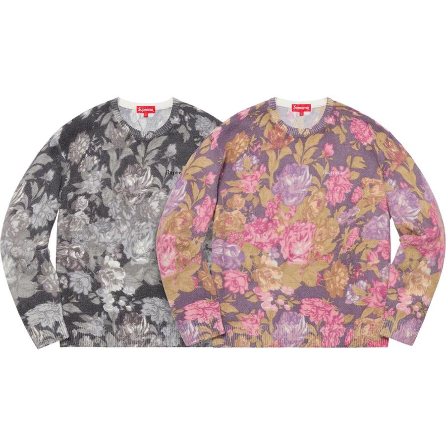 Supreme Printed Floral Angora Sweater released during spring summer 19 season