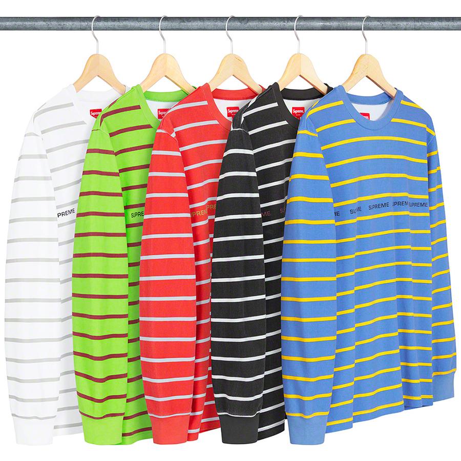 Supreme Printed Stripe Pique L S Top releasing on Week 4 for spring summer 2019