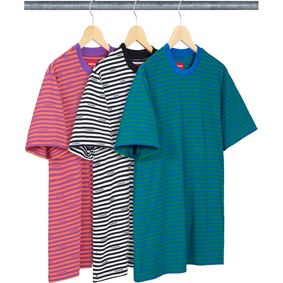 Supreme Logo Stripe S S Top for spring summer 19 season