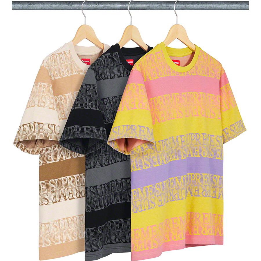Supreme Text Stripe Jacquard S S Top releasing on Week 7 for spring summer 19