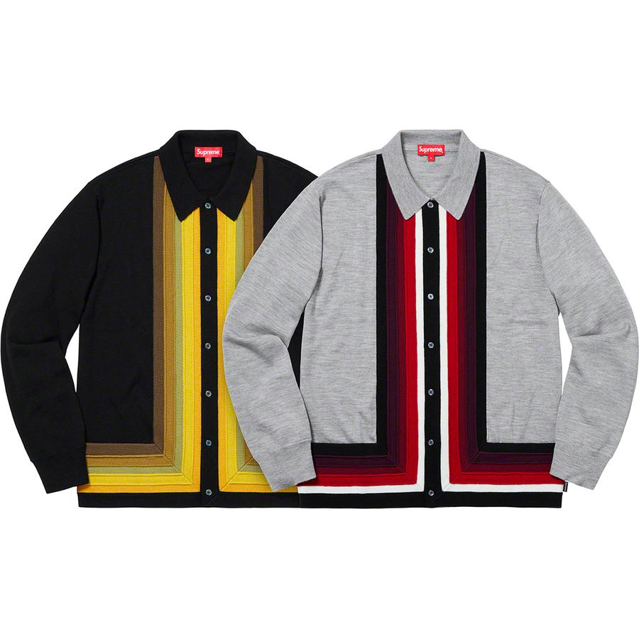 Supreme Corner Stripe Polo Sweater releasing on Week 11 for spring summer 19