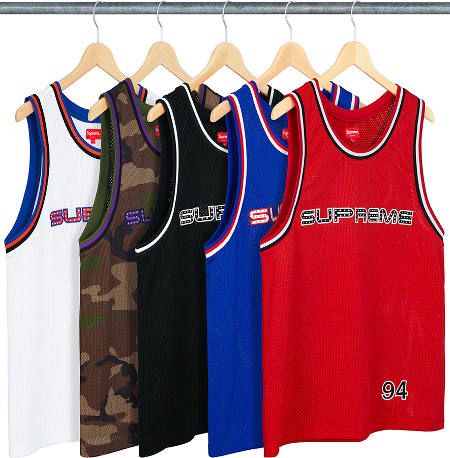 Supreme Rhinestone Basket ball Jersey 　S