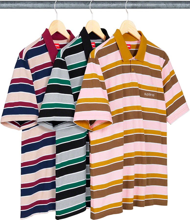 Sequin Stripe Zip Polo - spring summer 2023 - Supreme