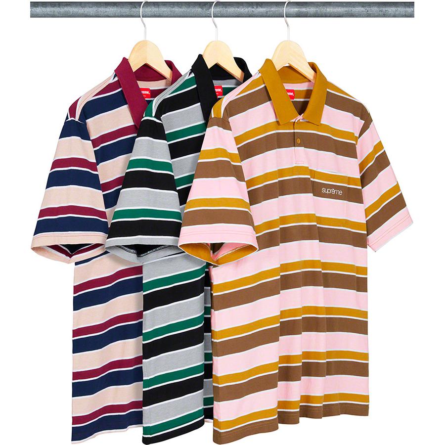 Supreme Classic Logo Stripe Polo for spring summer 19 season