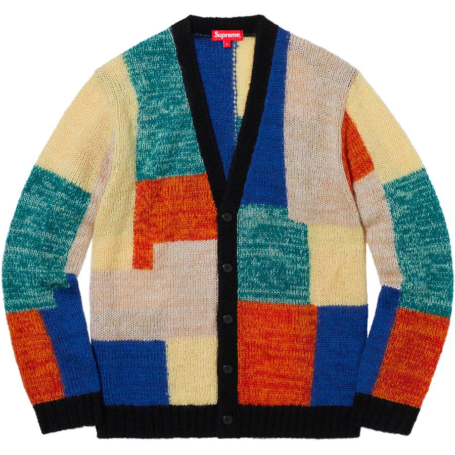 Supreme Patchwork Mohair Cardigan released during spring summer 19 season