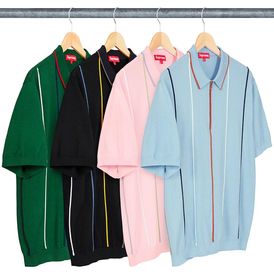 Supreme Pinstripe Half Zip Polo released during spring summer 19 season