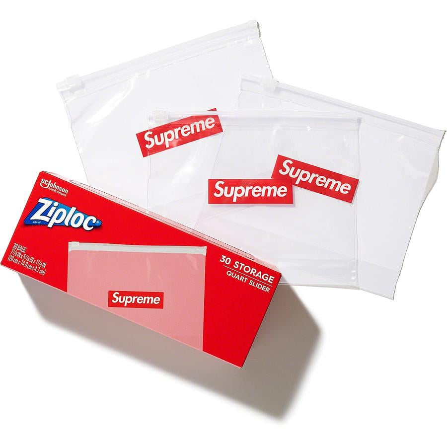 Details on Supreme Ziploc Bags (Box of 30) from spring summer
                                            2020 (Price is $8)