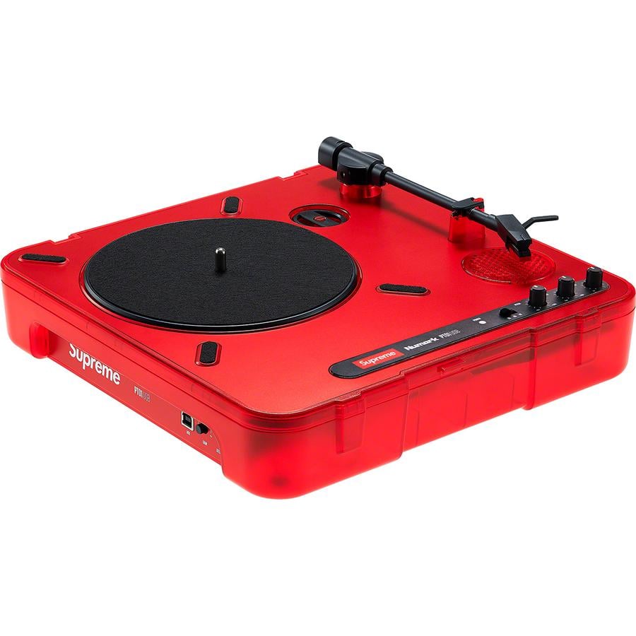 Details on Supreme Numark PT01 Portable Turntable from spring summer
                                            2020 (Price is $168)
