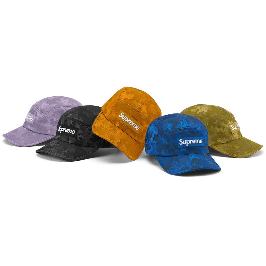 Details on Satin Digi Camo Camp Cap from spring summer
                                            2020 (Price is $48)