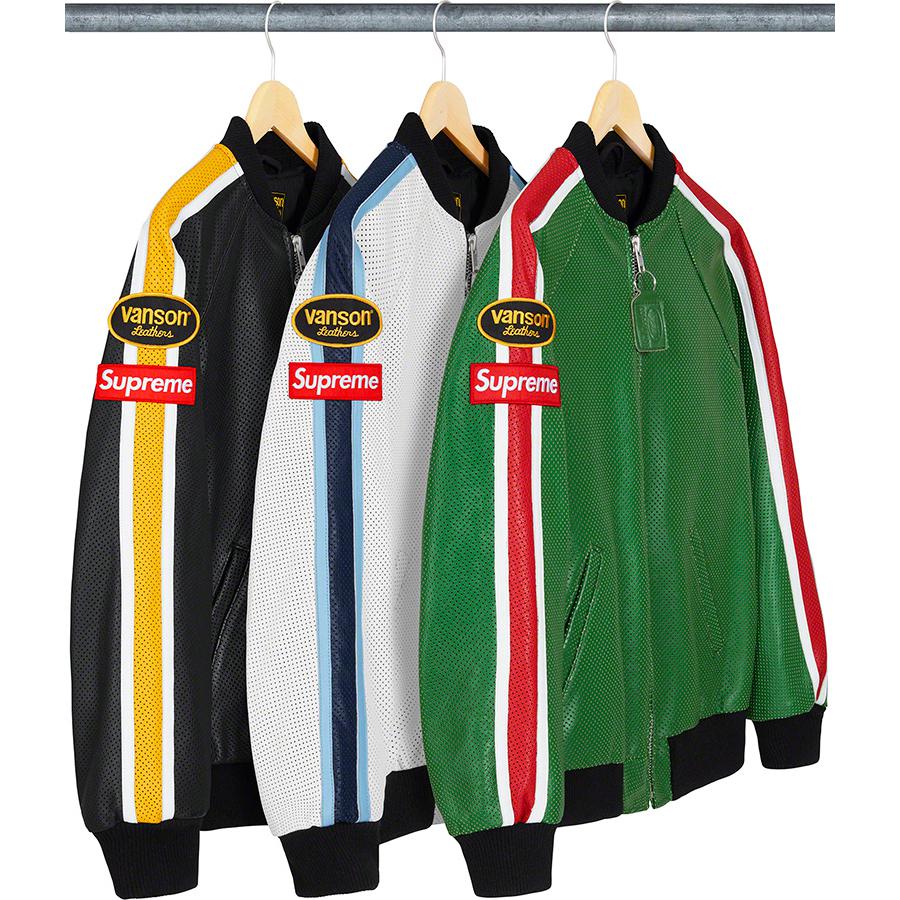 Details on Supreme Vanson Leathers Perforated Bomber Jacket from spring summer
                                            2020 (Price is $788)