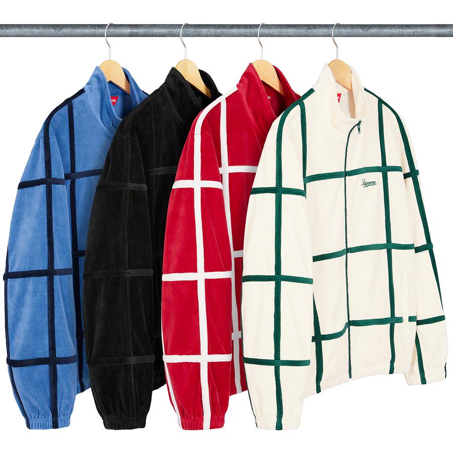 Supreme Grid Taping Velour Jacket released during spring summer 20 season