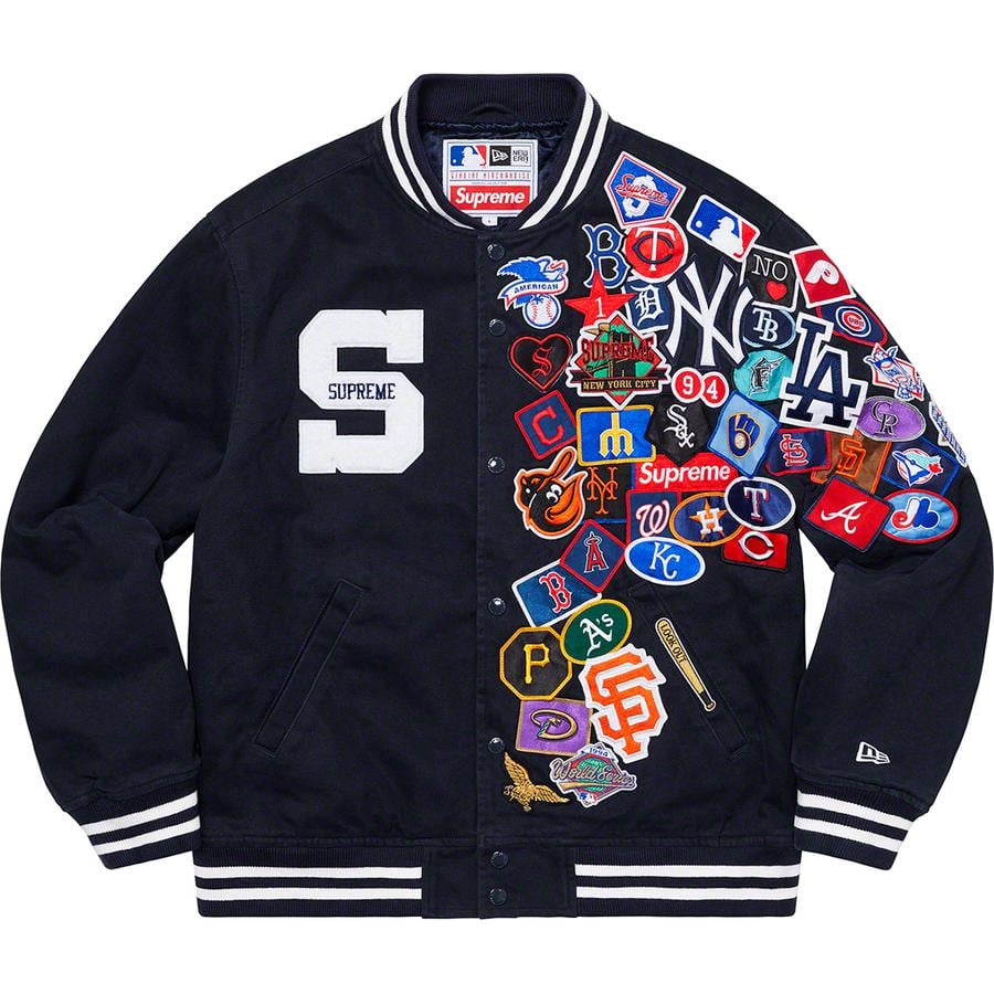 Details on Supreme New Era MLB Varsity Jacket  from spring summer
                                                    2020 (Price is $328)