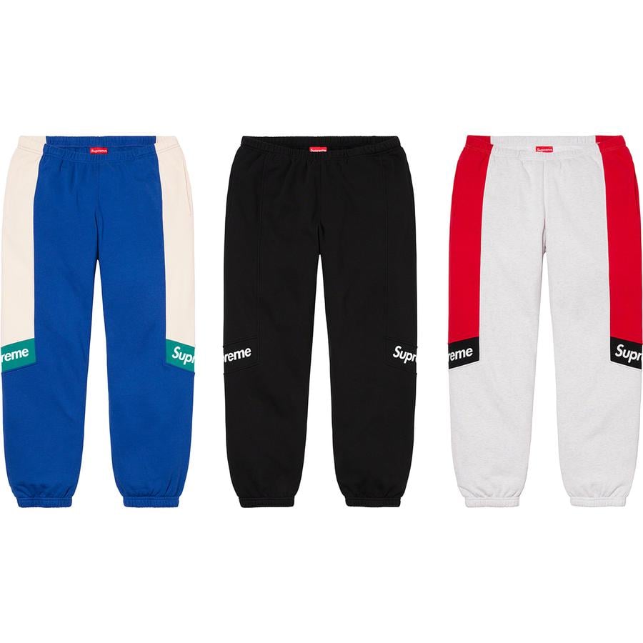 Supreme Color Blocked Sweatpant released during spring summer 20 season