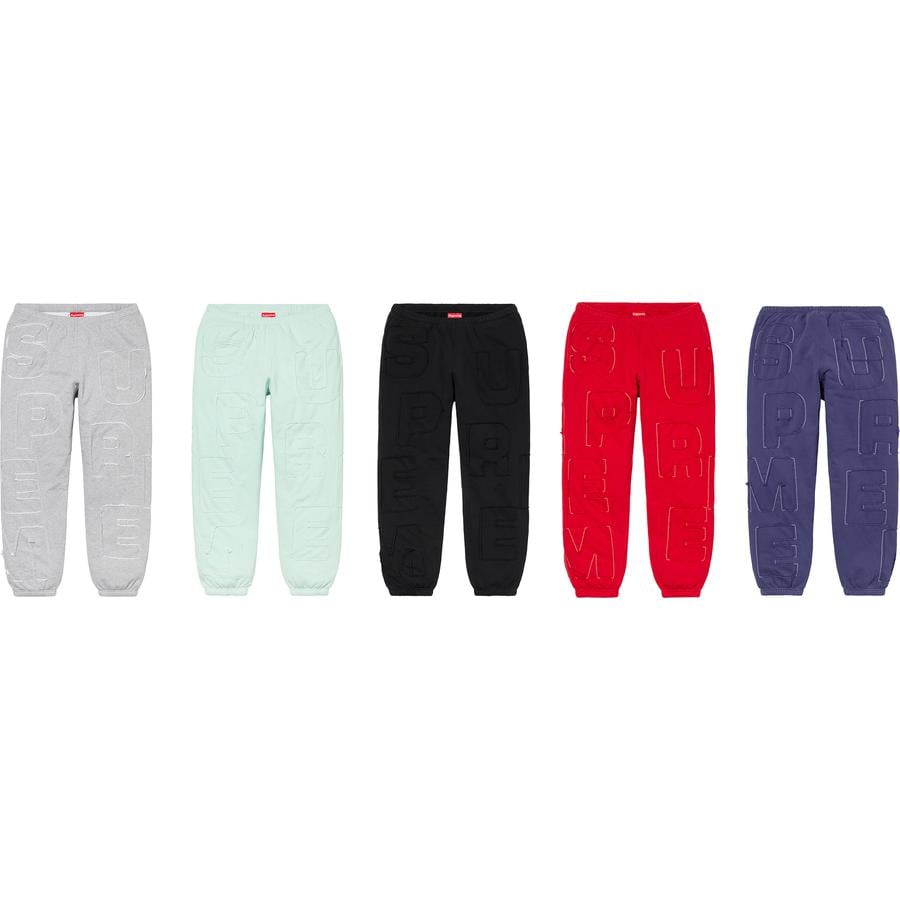 Supreme Cutout Letters Sweatpant released during spring summer 20 season