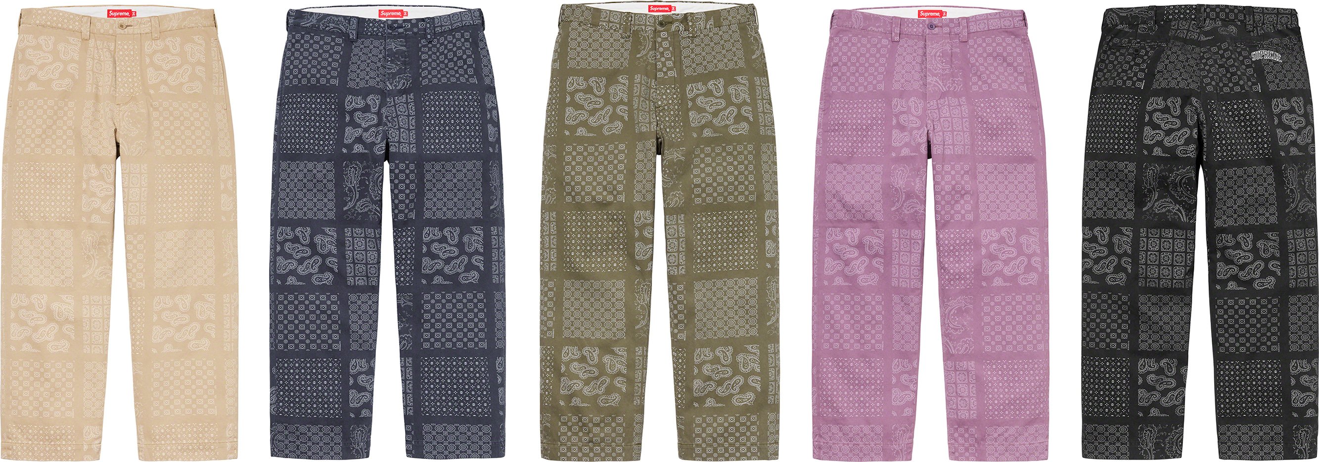 30 Supreme Paisley Grid Chino Pant Olive