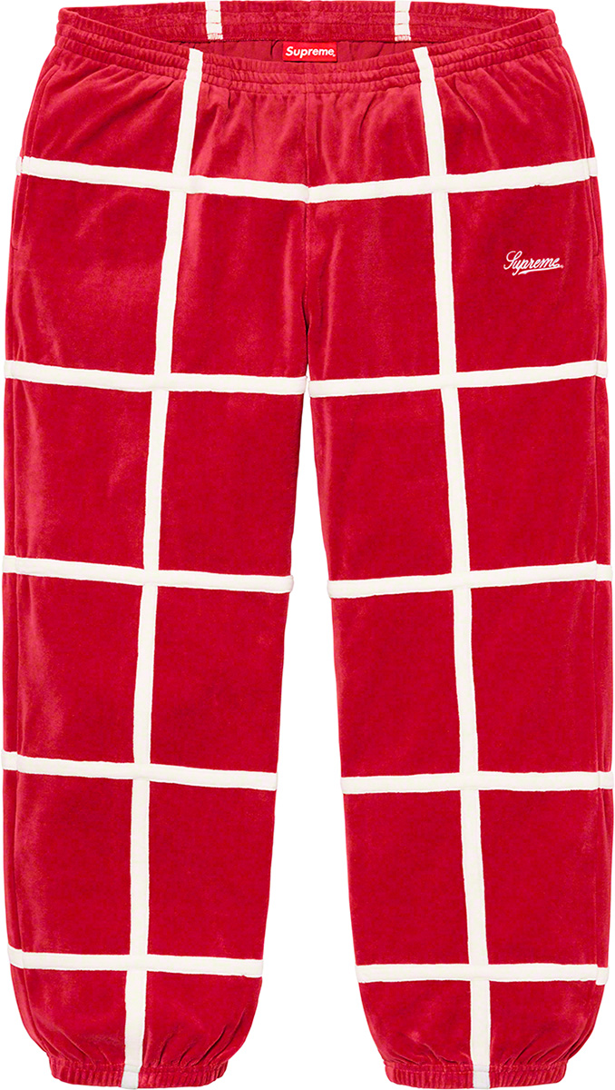 Grid Taping Velour Pant - spring summer 2020 - Supreme