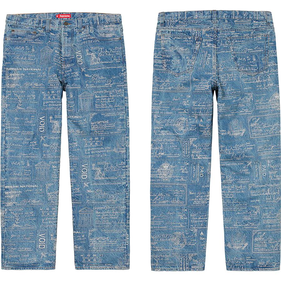 Supreme Checks Embroidered Jean for spring summer 20 season