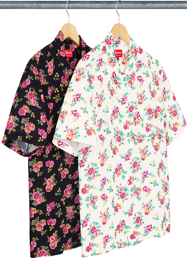 【L】Supreme Floral Rayon S/S Shirt Black