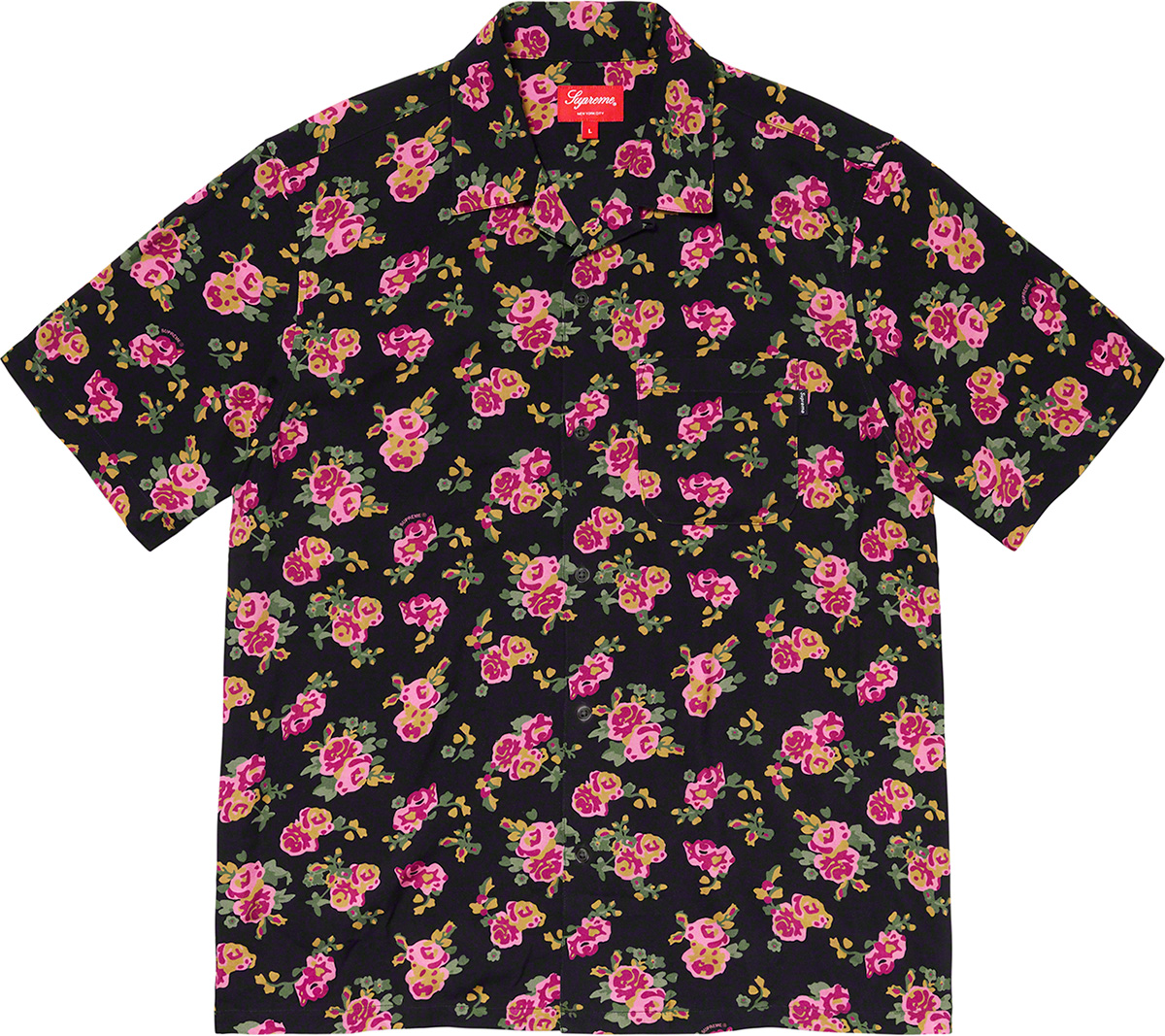 Supreme Floral Rayon S/S Shirt Black L - シャツ